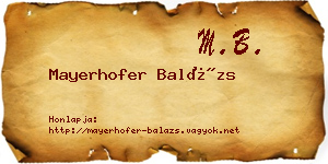 Mayerhofer Balázs névjegykártya