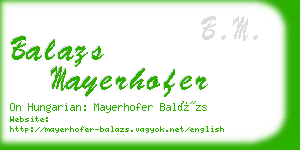 balazs mayerhofer business card